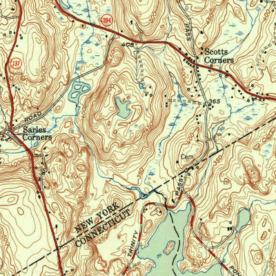 United States Geological Survey Pound Ridge, NY-CT (1951, 31680-Scale) digital map