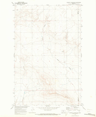 United States Geological Survey Poverty Coulee NE, MT (1970, 24000-Scale) digital map