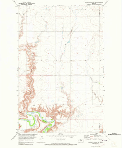 United States Geological Survey Poverty Coulee SE, MT (1970, 24000-Scale) digital map