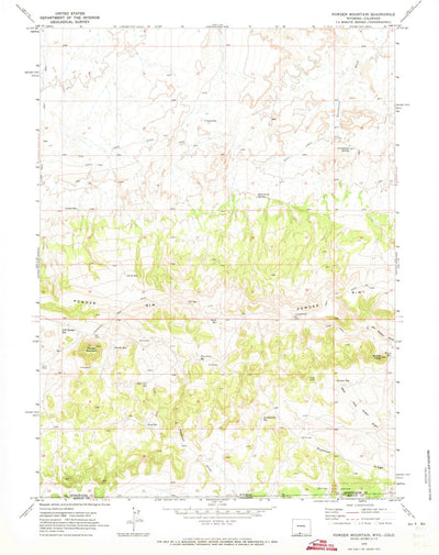 United States Geological Survey Powder Mountain, WY-CO (1970, 24000-Scale) digital map