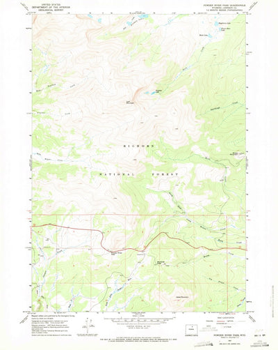United States Geological Survey Powder River Pass, WY (1967, 24000-Scale) digital map