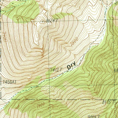 United States Geological Survey Powderhorn Gulch, ID (1987, 24000-Scale) digital map