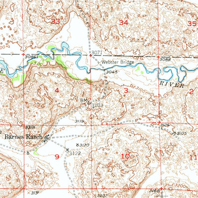 United States Geological Survey Powderhorn Valley, NE (1950, 62500-Scale) digital map