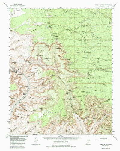 United States Geological Survey Powell Plateau, AZ (1962, 62500-Scale) digital map