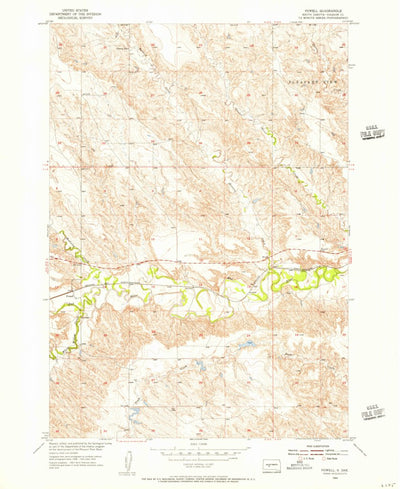 United States Geological Survey Powell, SD (1954, 24000-Scale) digital map
