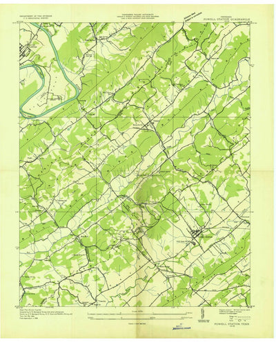 United States Geological Survey Powell, TN (1936, 24000-Scale) digital map