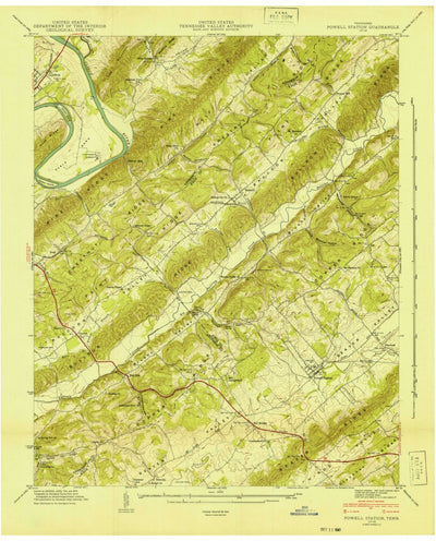 United States Geological Survey Powell, TN (1941, 24000-Scale) digital map