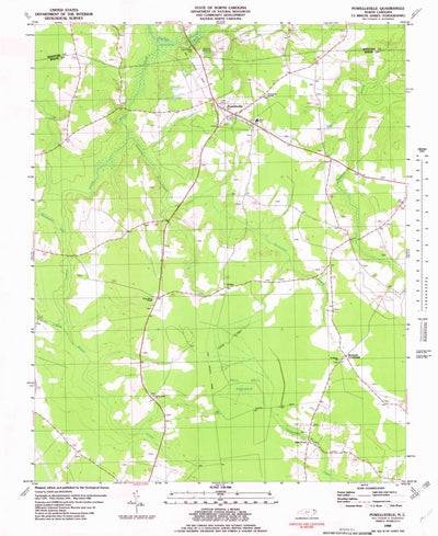 United States Geological Survey Powellsville, NC (1982, 24000-Scale) digital map