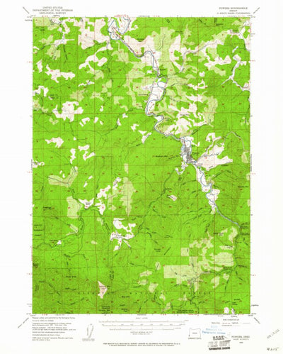 United States Geological Survey Powers, OR (1954, 62500-Scale) digital map