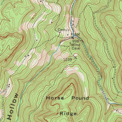 United States Geological Survey Powersburg, KY (1954, 24000-Scale) digital map