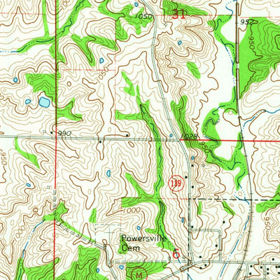 United States Geological Survey Powersville, MO-IA (1964, 24000-Scale) digital map