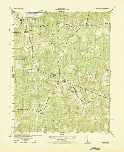 United States Geological Survey Powhatan, VA (1943, 31680-Scale) digital map