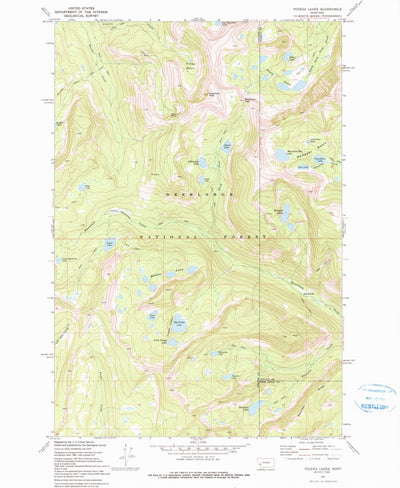 United States Geological Survey Pozega Lakes, MT (1971, 24000-Scale) digital map