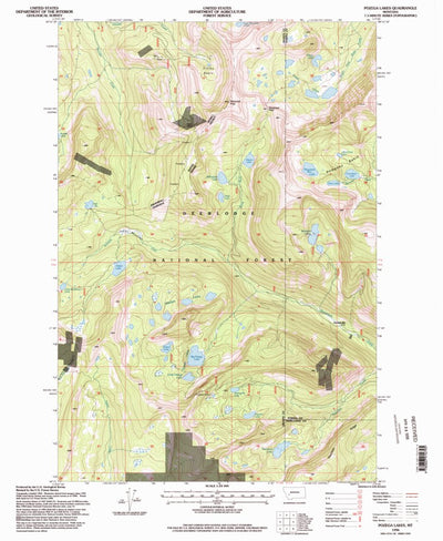 United States Geological Survey Pozega Lakes, MT (1996, 24000-Scale) digital map