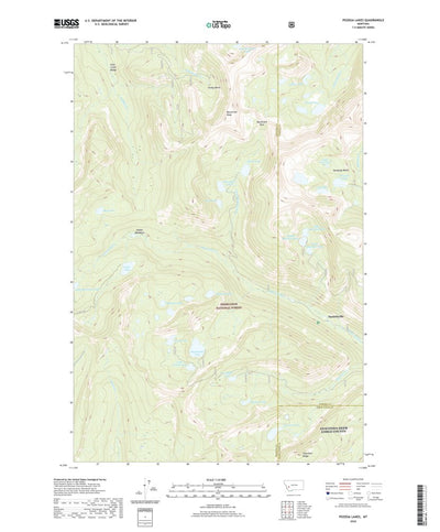United States Geological Survey Pozega Lakes, MT (2020, 24000-Scale) digital map