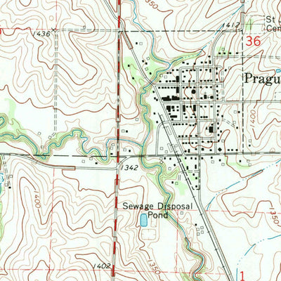 United States Geological Survey Prague, NE (1969, 24000-Scale) digital map