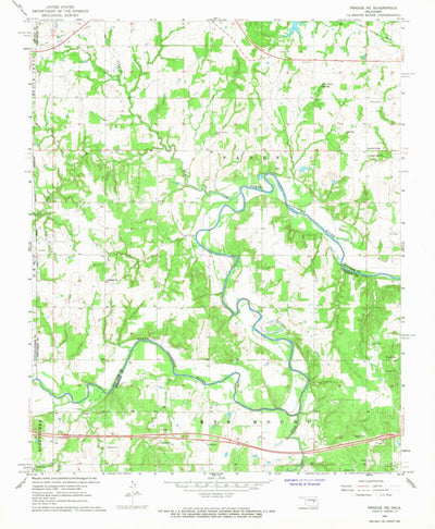 United States Geological Survey Prague NE, OK (1967, 24000-Scale) digital map