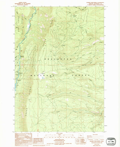United States Geological Survey Prairie Farm Spring, OR (1988, 24000-Scale) digital map