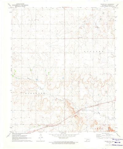 United States Geological Survey Prairie Hill, OK (1971, 24000-Scale) digital map