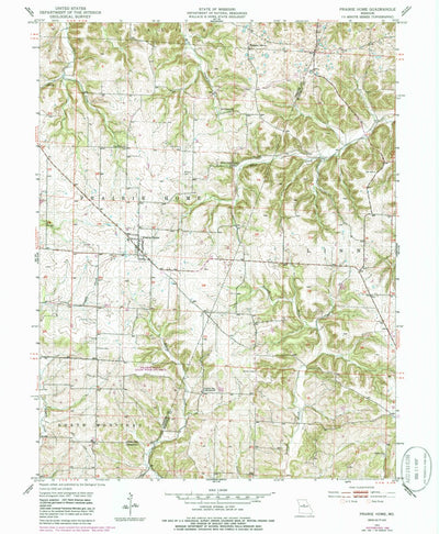 United States Geological Survey Prairie Home, MO (1952, 24000-Scale) digital map