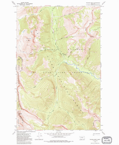United States Geological Survey Prairie Reef, MT (1970, 24000-Scale) digital map