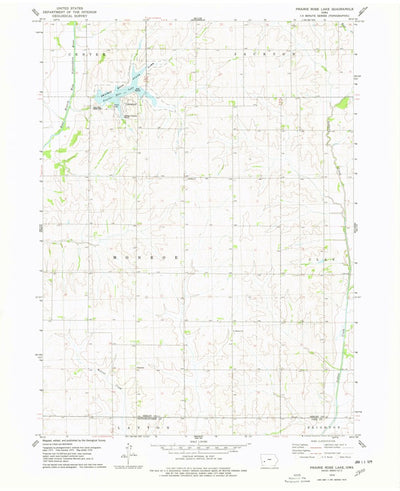 United States Geological Survey Prairie Rose Lake, IA (1978, 24000-Scale) digital map