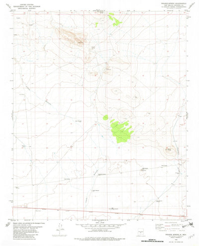 United States Geological Survey Prairie Spring, NM (1982, 24000-Scale) digital map