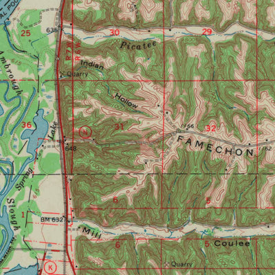 United States Geological Survey Prairie Uu Chien, WI-IA (1967, 62500-Scale) digital map