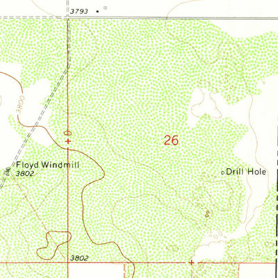 United States Geological Survey Prairieview NE, NM-TX (1970, 24000-Scale) digital map