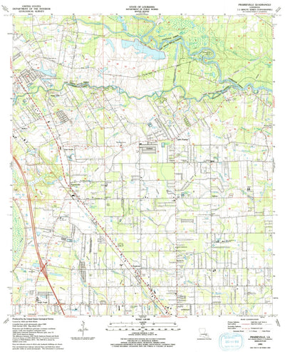 United States Geological Survey Prairieville, LA (1991, 24000-Scale) digital map