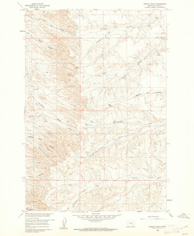 United States Geological Survey Prante Ranch, MT (1960, 24000-Scale) digital map
