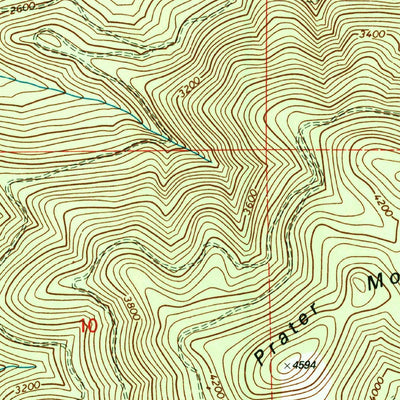 United States Geological Survey Prater Mountain, ID (1996, 24000-Scale) digital map