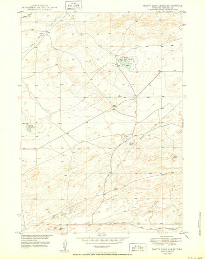 United States Geological Survey Pratts Soda Lakes, WY (1950, 24000-Scale) digital map
