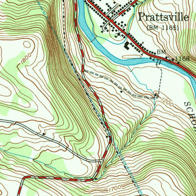 United States Geological Survey Prattsville, NY (1945, 24000-Scale) digital map