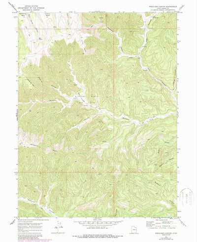 United States Geological Survey Preacher Canyon, UT (1970, 24000-Scale) digital map