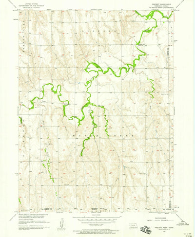 United States Geological Survey Precept, NE-KS (1957, 24000-Scale) digital map