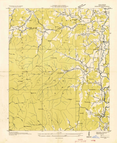 United States Geological Survey Prentiss, NC (1935, 24000-Scale) digital map