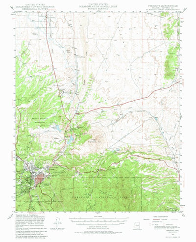United States Geological Survey Prescott, AZ (1947, 62500-Scale) digital map