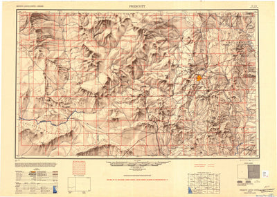 United States Geological Survey Prescott, AZ (1950, 250000-Scale) digital map