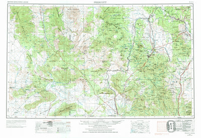United States Geological Survey Prescott, AZ (1954, 250000-Scale) digital map