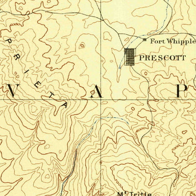 United States Geological Survey Prescott E, AZ (1887, 250000-Scale) digital map