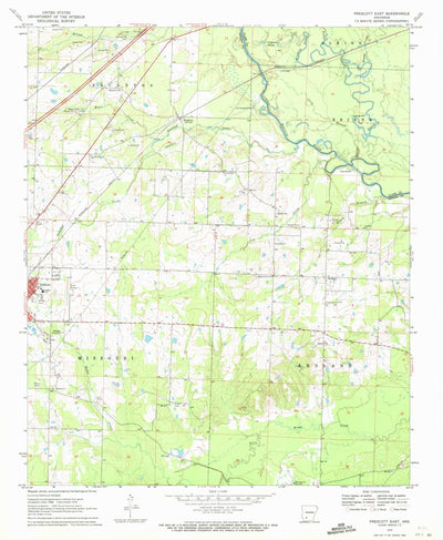 United States Geological Survey Prescott East, AR (1970, 24000-Scale) digital map