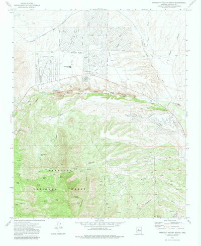 United States Geological Survey Prescott Valley South, AZ (1973, 24000-Scale) digital map