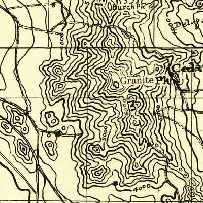 United States Geological Survey Prescott W, AZ (1923, 250000-Scale) digital map