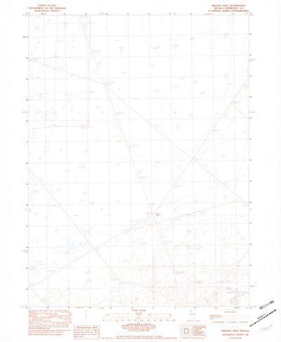 United States Geological Survey Presnel Well, NV (1982, 24000-Scale) digital map
