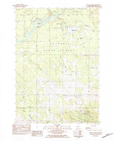 United States Geological Survey Prestle Creek, MI (1983, 25000-Scale) digital map