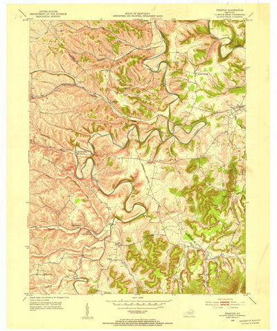 United States Geological Survey Preston, KY (1952, 24000-Scale) digital map