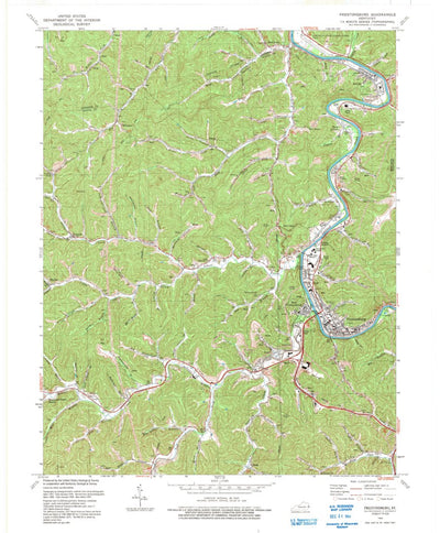 United States Geological Survey Prestonsburg, KY (1992, 24000-Scale) digital map