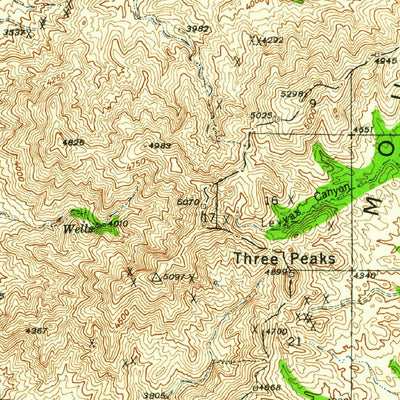 United States Geological Survey Presumido Peak, AZ (1941, 62500-Scale) digital map