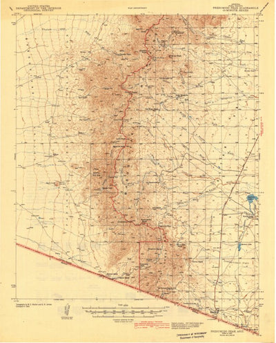 United States Geological Survey Presumido Peak, AZ (1943, 62500-Scale) digital map